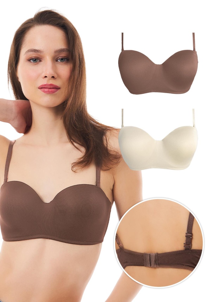 Balenli Toparlayıcı Dolgusuz Straplez Lotus Sütyen CH1100