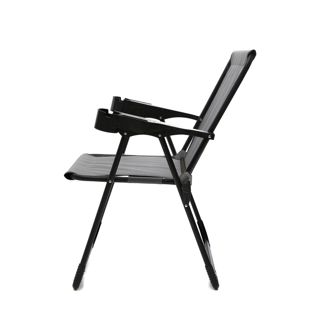 4 Adet Kamp Sandalyesi Bardaklıklı Lüks Piknik Sandalye Gri + Katlanır Mdf Masa