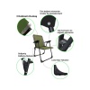 Natura 2 Adet Kamp Sandalyesi Piknik Sandalye Oval Bardaklıklı Yeşil + Katlanır MDF Masa