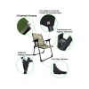 Natura 2 Adet Kamp Sandalyesi Piknik Sandalye Kamuflaj + Katlanır MDF Masa