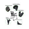 Natura 2 Adet Kamp Sandalyesi Piknik Sandalye Oval Bardaklıklı Gri + Katlanır MDF Masa