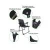 4 Adet Kamp Sandalyesi Piknik Sandalye Dikdörtgen Bardaklıklı Siyah + Katlanır MDF Masa