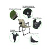 Natura 4 Adet Kamp Sandalyesi Piknik Sandalye Oval Bardaklıklı Kamuflaj + Katlanır MDF Masa