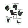 4 Adet Kamp Sandalyesi Bardaklıklı Lüks Piknik Sandalye Siyah
