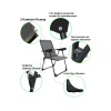 Silva 2 Adet Kamp Sandalyesi Bardaklıklı Lüks Piknik Sandalye Gri + Katlanır Mdf Masa