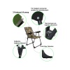 Silva 2 Adet Kamp Sandalyesi Bardaklıklı Lüks Piknik Sandalye Kamuflaj + Katlanır Mdf Masa