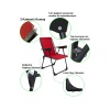 Silva 3 Adet Kamp Sandalyesi Bardaklıklı Lüks Piknik Sandalye Kırmızı + Katlanır Mdf Masa