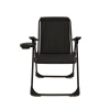 Natura 3 Adet Kamp Sandalyesi Piknik Sandalye Oval Bardaklıklı Siyah + Katlanır MDF Masa