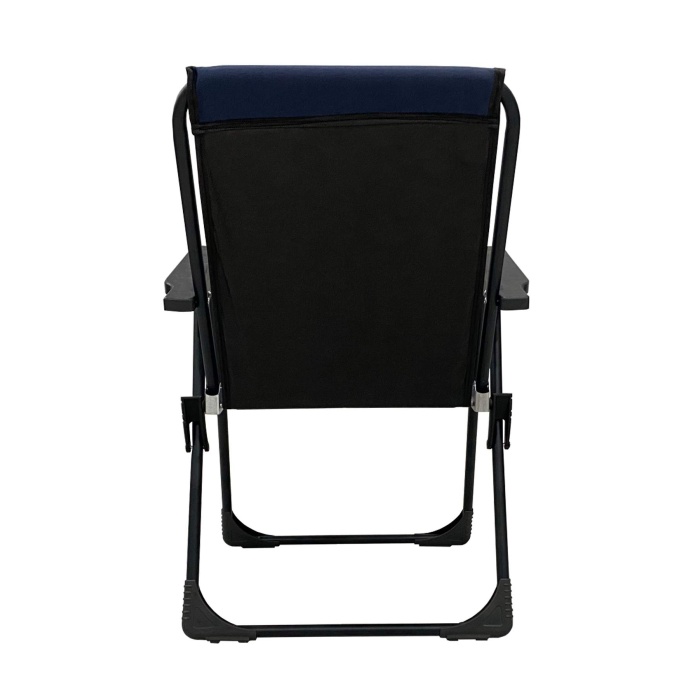 Natura 4 Adet Kamp Sandalyesi Piknik Sandalye Dikdörtgen Bardaklıklı Lacivert + Katlanır MDF Masa