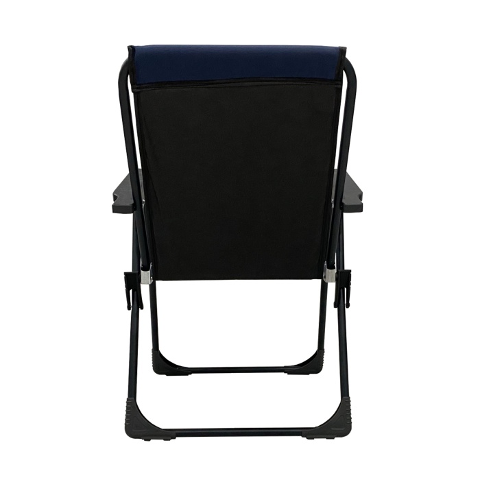 Natura 3 Adet Kamp Sandalyesi Piknik Sandalye Dikdörtgen Bardaklıklı Lacivert + Katlanır MDF Masa