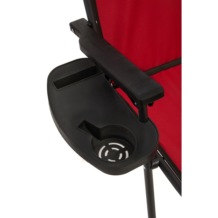Natura 3 Adet Kamp Sandalyesi Piknik Sandalye Oval Bardaklıklı Kırmızı + Katlanır MDF Masa