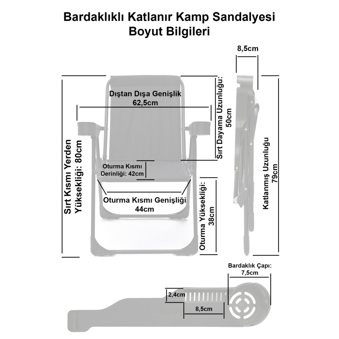 Silva Kamp Sandalyesi Bardaklıklı Lüks Piknik Sandalye Kamuflaj