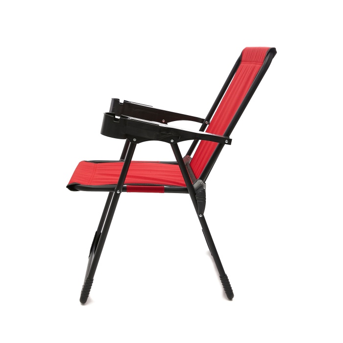 Silva Kamp Sandalyesi Bardaklıklı Lüks Piknik Sandalye Kırmızı