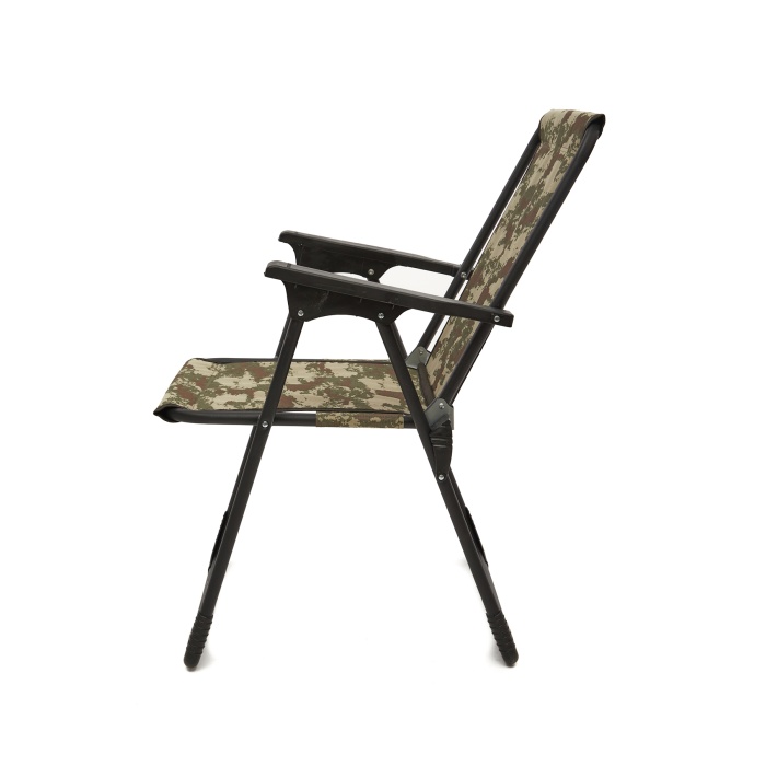 Natura 4 Adet Kamp Sandalyesi Piknik Sandalye Dikdörtgen Bardaklıklı Kamuflaj + Katlanır MDF Masa