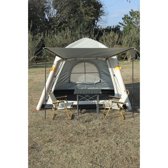 4 Kişilik Otomatik Şişme Kamp Çadırı Dahili Pompalı Şarjlı Motorlu 220cm x 220cm x 175cm