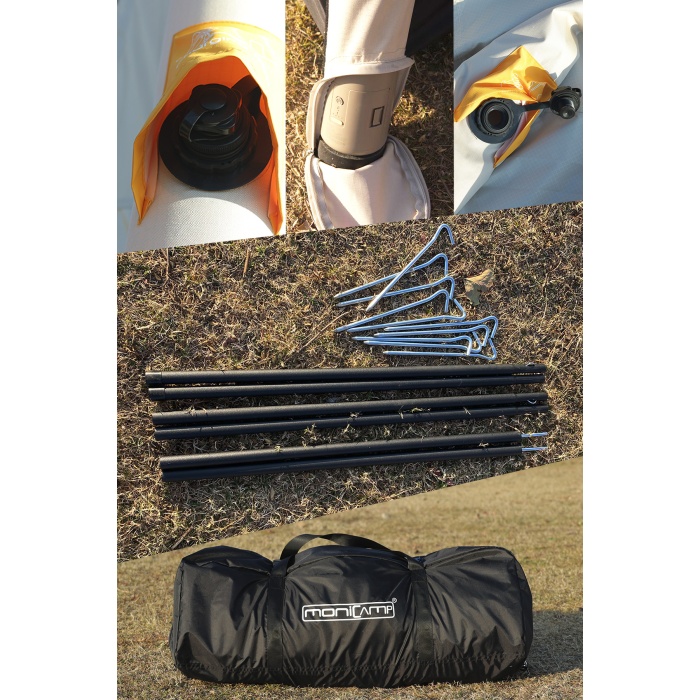 4 Kişilik Otomatik Şişme Kamp Çadırı Dahili Pompalı Şarjlı Motorlu 220cm x 220cm x 175cm