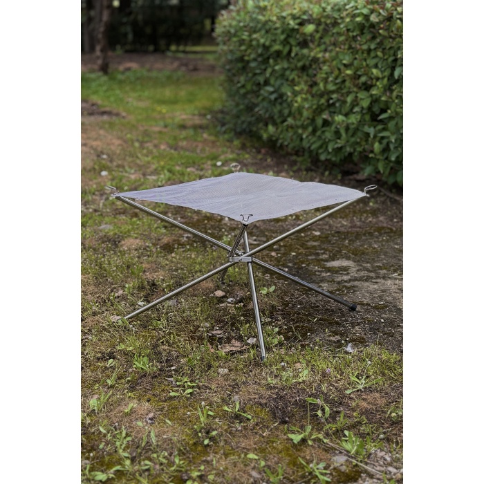 Katlanır Ateş Standı Portatif Ateş Çukuru 42cm x 42cm x 32cm