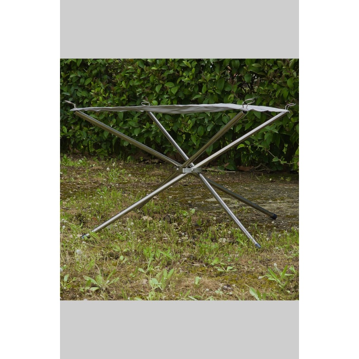 Katlanır Ateş Standı Portatif Ateş Çukuru 42cm x 42cm x 32cm