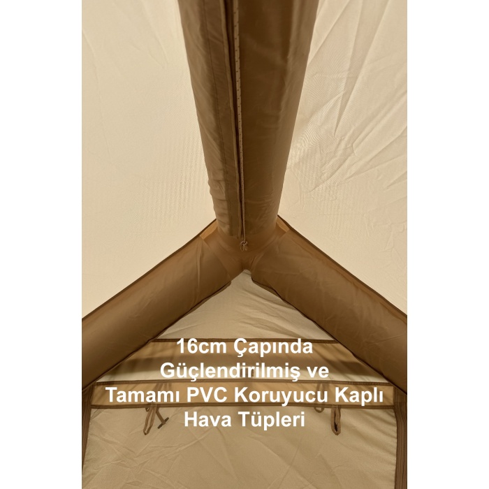 6 Kişilik 4 Mevsim Şişme Kamp Çadırı 6m2 300cm x 200cm x 210cm 420D Kumaş