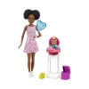 Barbie Bebek Bakıcılığı Oyun Seti Mama Sandalyeli