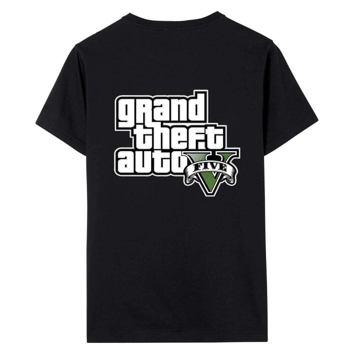 Gta 5 Baskılı T-shirt- XL Beden - Siyah - Mood