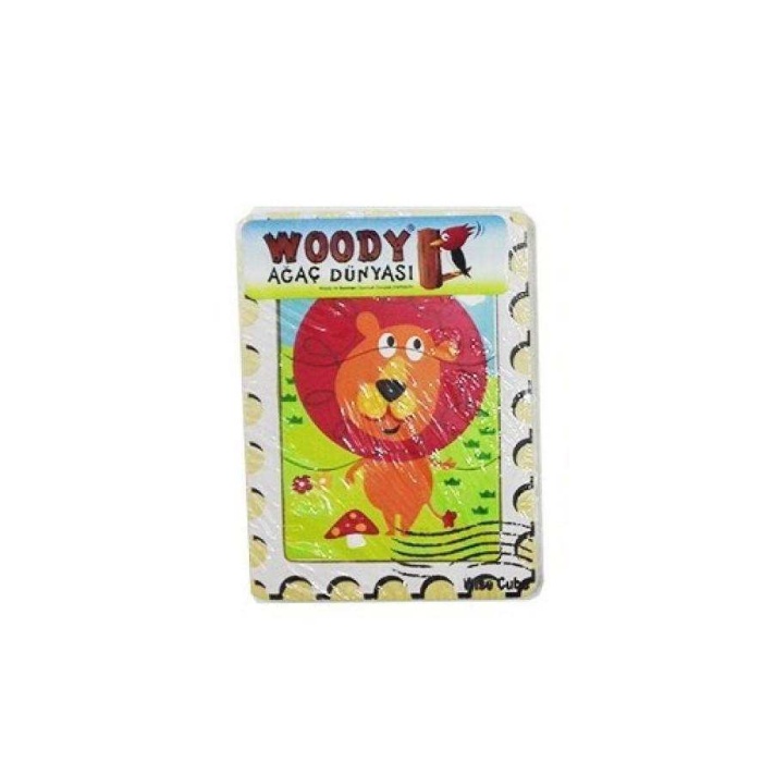 Woody Tahta Puzzle Hayvanlı 3 Parça Aslan