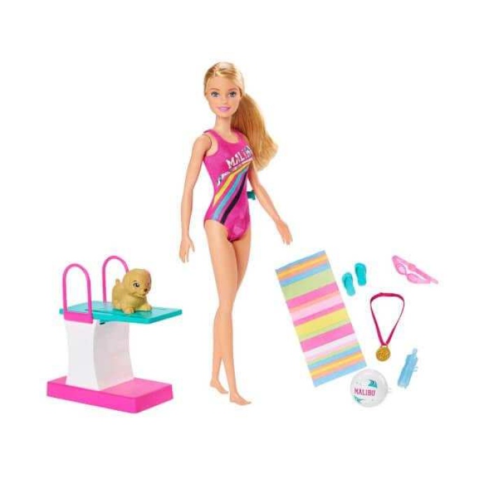 Barbie Seyahatte Yüzücü Oyun Seti - Lisanslı Orjinal Ürün