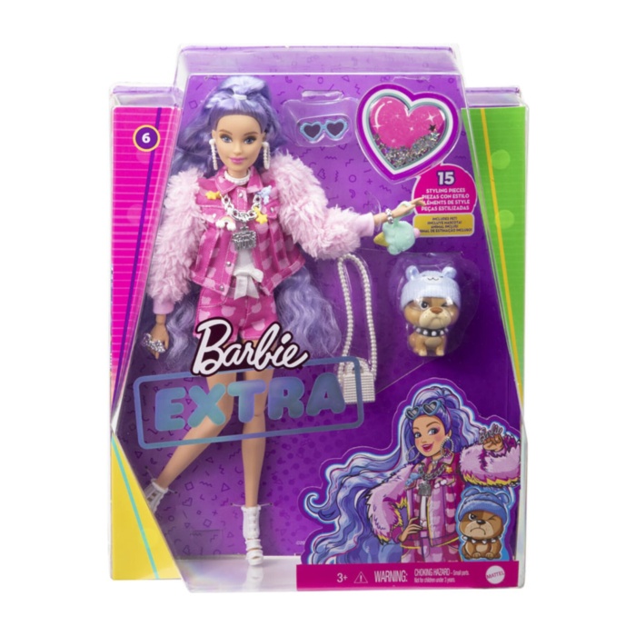 Barbie Extra Mor Saçlı Bebek