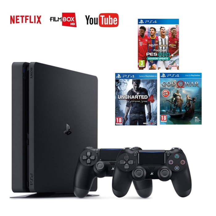 Sony Playstation 4 500gb + 2 Adet Sıfır Dualshock 4 + 3 Adet Orjinal Oyun