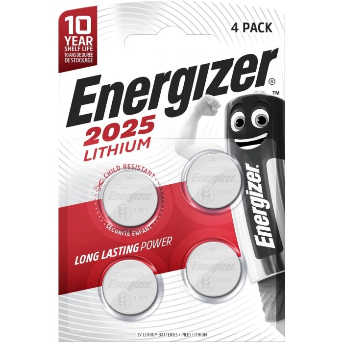 Energizer Düğme Pil CR2025 (4 Adet)