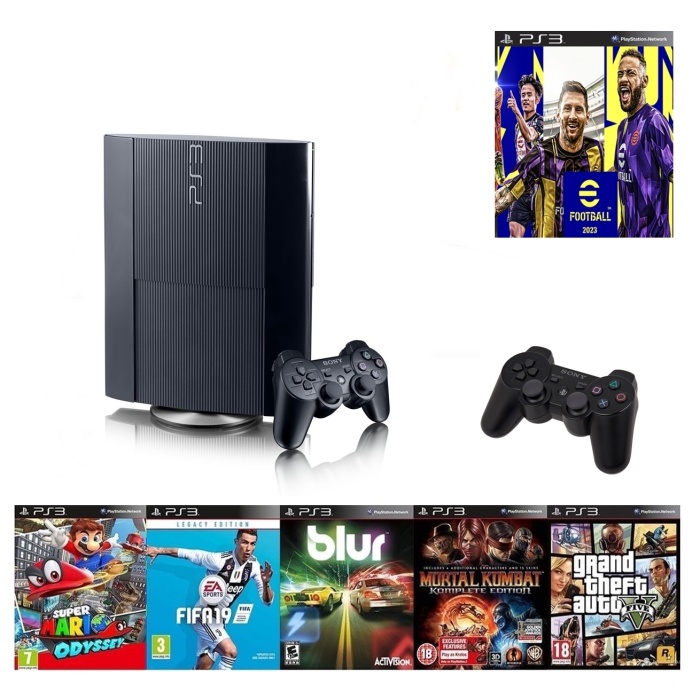 Sony Ps3 320gb + 2 adet sıfır gamepad + 70 oyun Pes 22 Nba 17 Blur vb Güncel oyunlar