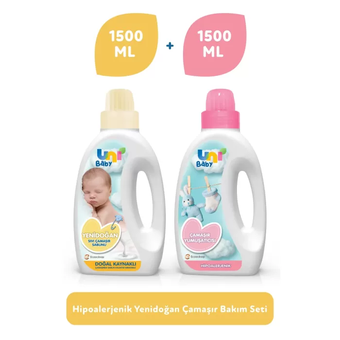 Uni Baby Çamaşır Sabunu + Çamaşır Yumuşatıcısı 2x1500 ML