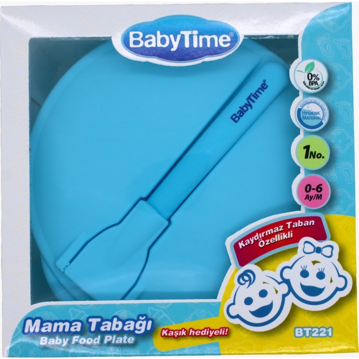 Babytime BT221 Kaydırmaz Mama Tabağı Mavi