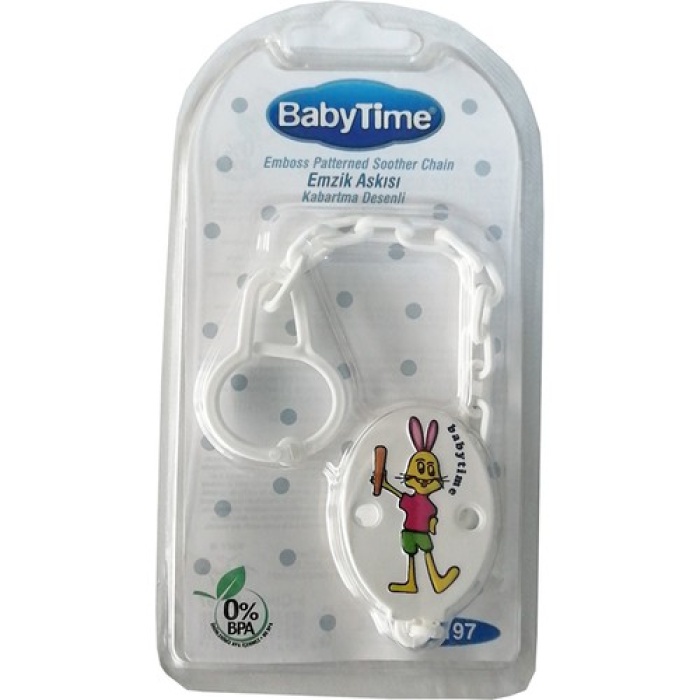 Baby Time Kabartma Desenli Emzik Askısı Tavşan BT197