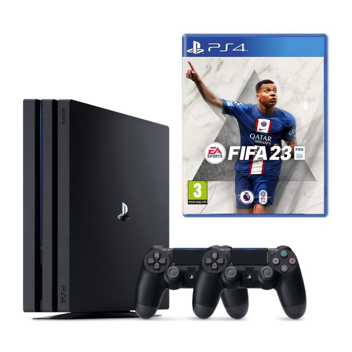 Sony Playstation 4 Pro 1TB + 2 Adet Dualshock 4 + Fifa 2023 - **Teşhir**Ürün**