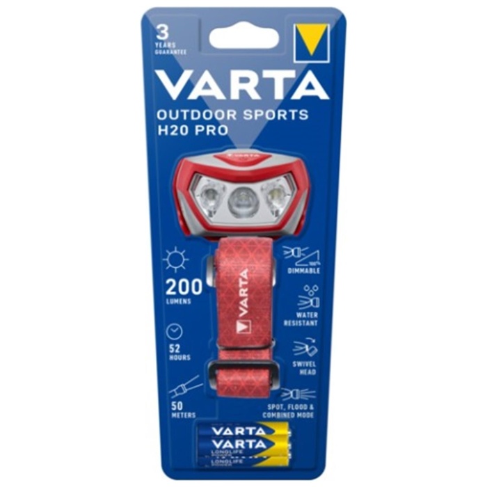 Varta Outdoor Sports H20 Pro LED Kafa Feneri 3 AAA Pil