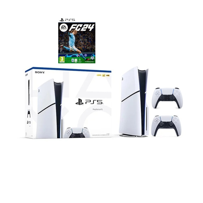 Sony Playstation 5 Slim Model Cd Versiyon Oyun Konsolu + 2 Adet Dualsense + FC 2024