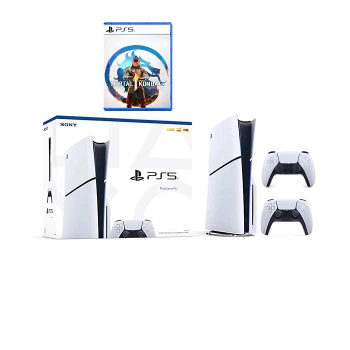 Sony Playstation 5 Slim Model Cd Versiyon Oyun Konsolu + 2 Adet Dualsense + Mortak Kombat 1