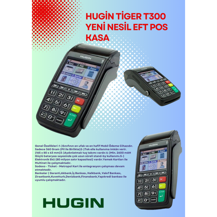 Hugin Tiger T300 Yeni Nesil Eft Pos Kasa