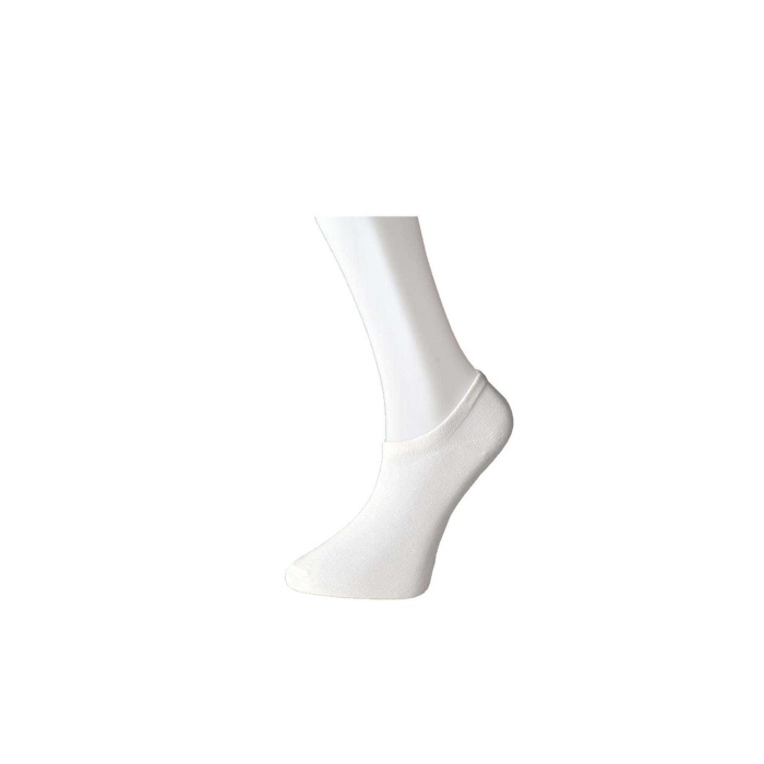 Beyaz Erkek Görünmez Çorap 12 çift