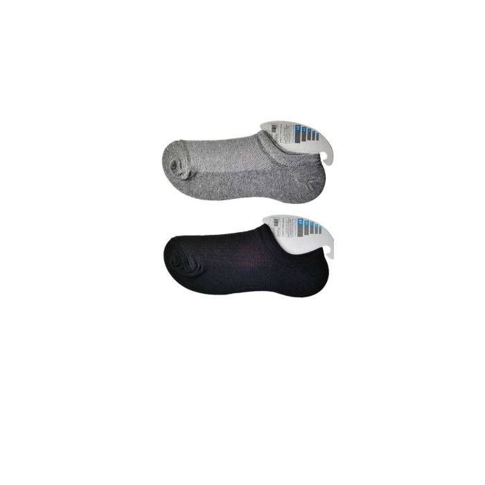 Siyah ve Gri Erkek Görünmez Çorap 15 çift