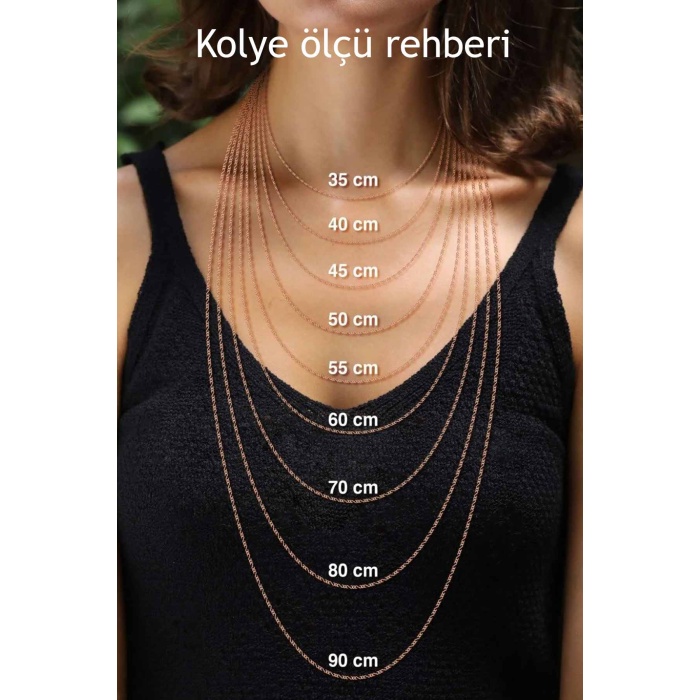 Altın Kaplama Kalın Uzun Zincir  Nazar Boncuklu Çelik Hayat Ağacı Kolye 60 cm