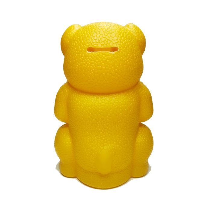 Sarı Köpek Figürlü Açılmaz Plastik Kumbara 20x13 cm