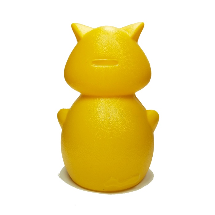 Sarı Kedi Figürlü Açılmaz Plastik Kumbara 20x13 cm