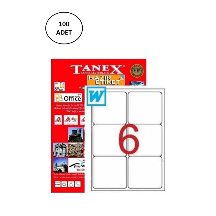 Tanex TW-2006 Laser Etiket 99,1x93,1 mm 100 Adet