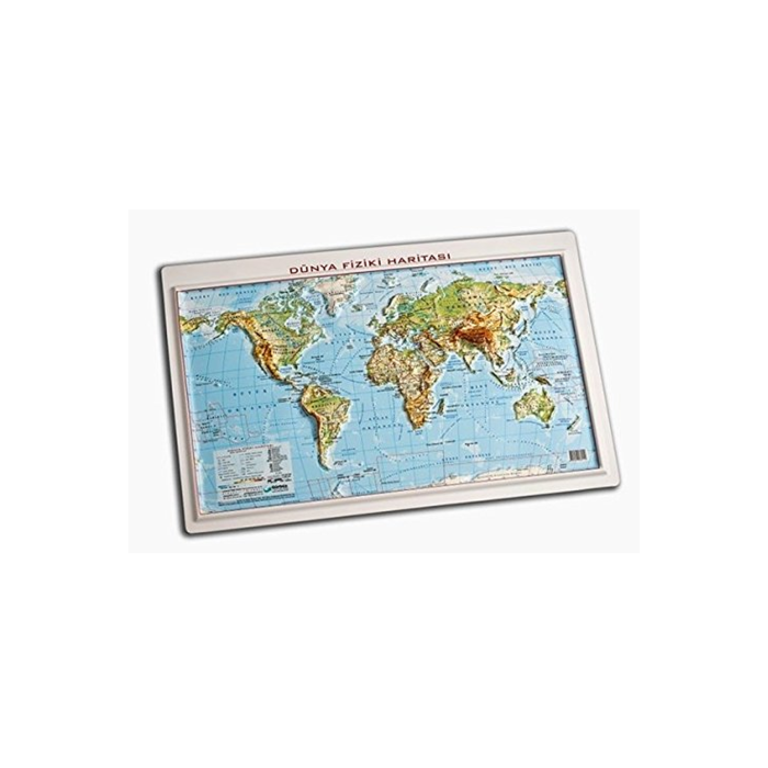 Kabartma Dünya Fiziki Haritası 35x50