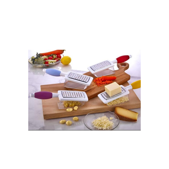Hazneli Rende Saplı Çift Yönlü Sarımsak Peynir Meyve Sebze El Rendesi Royaleks FR-166