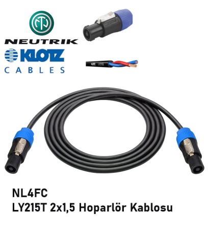 Klotz Neutrik Spk-Spk Sepakon Hoparlör Kablosu - 4 Metre
