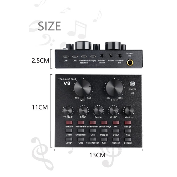 Oxid V8 Ses Kartı ve BM800 Mikrofon Seti Gen2
