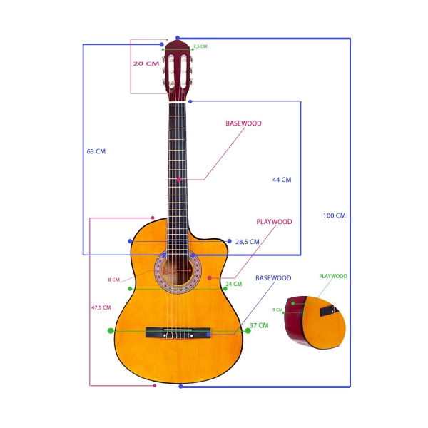 MADRID MCG-120C NAT CUTAWAY 39 Klasik Gitar Tam Boy